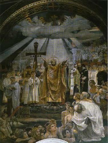 Viktor Vasnetsov The Baptism of Kievans. Germany oil painting art